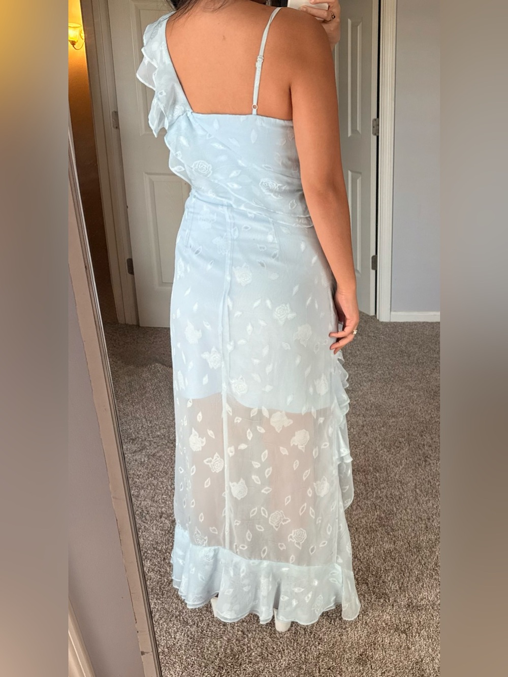 🩵 Lulus Light Blue Ruffle Dress 🩵 - Picture 4 of 4